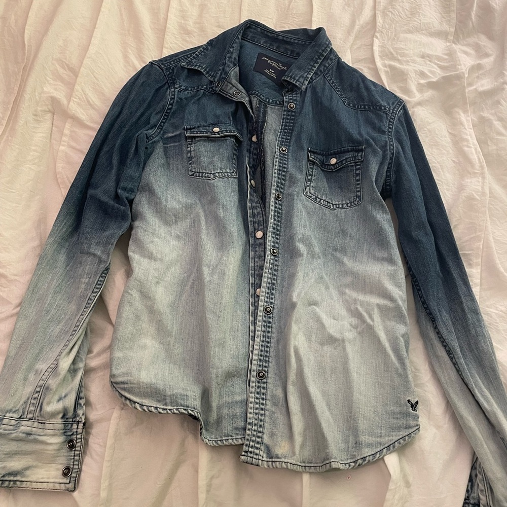 American Eagle Ombre Denim Shirt